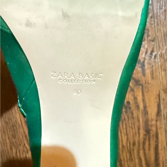 Zara Emerald Satin Green boots size 40/8.5 - Picture 7 of 10